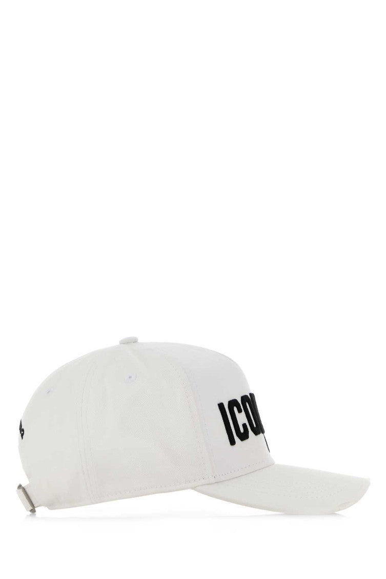 White Iconique Logo Baseball Hat 2