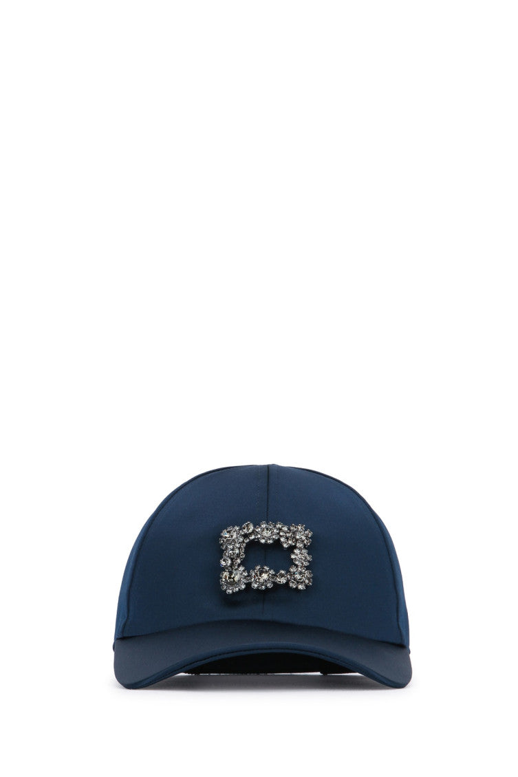 Blue Flowers Embellished Baseball Hat 1