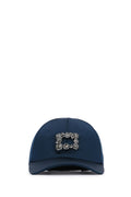Blue Flowers Embellished Baseball Hat 1