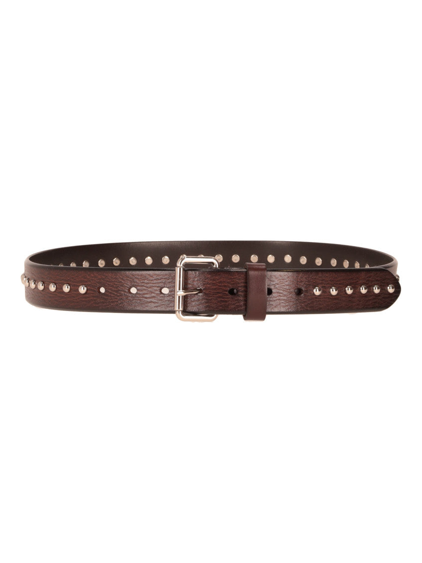 Dark Brown Studded Belt 2