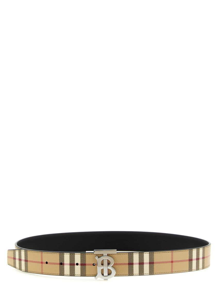 Beige Checks Reversible Belt 1