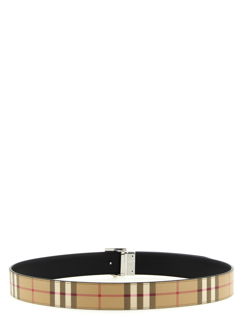 Beige Checks Reversible Belt 3