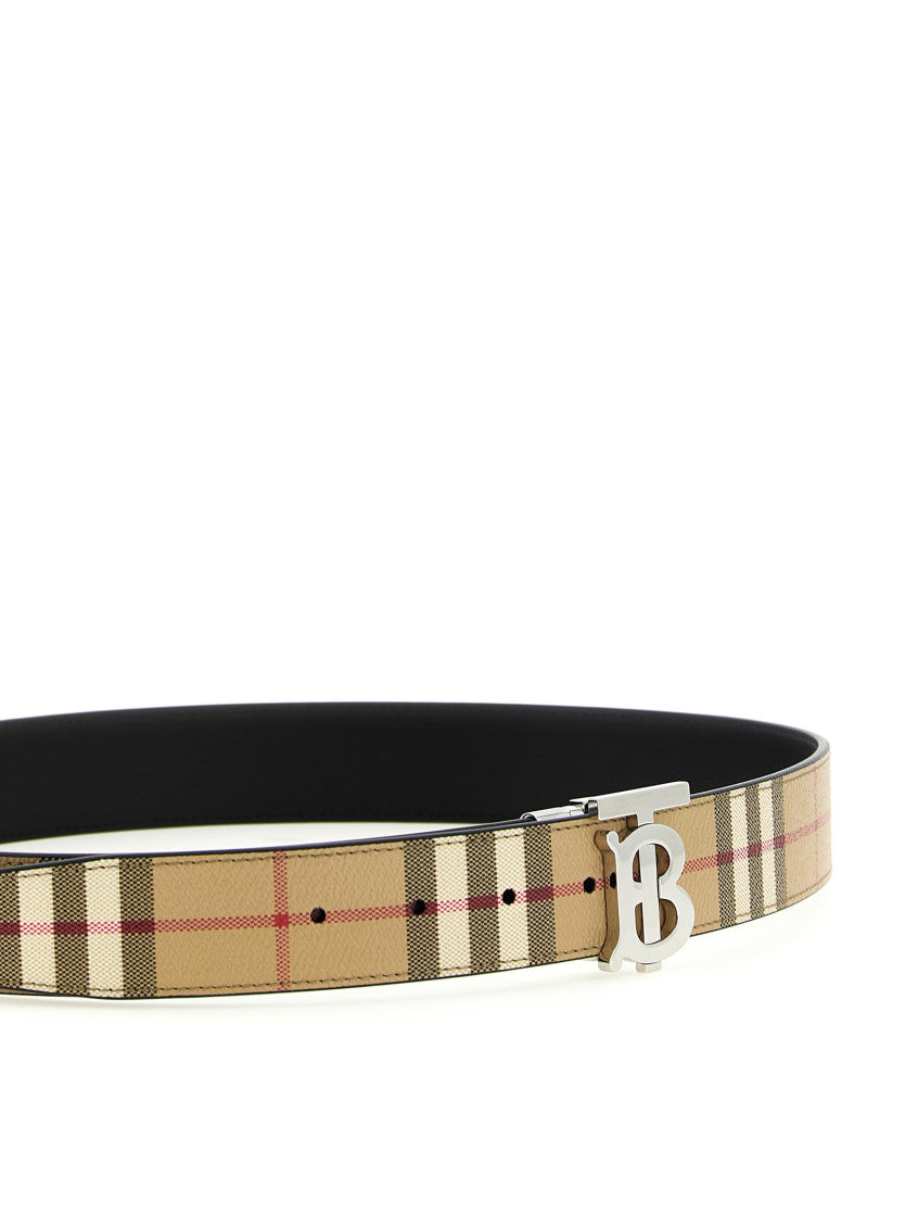 Beige Checks Reversible Belt 4