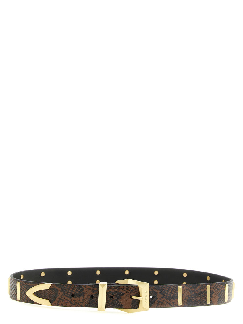 Dark Brown Animal Print Belt 1