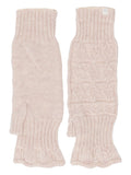 Off White Knitted Fingerless Gloves 1