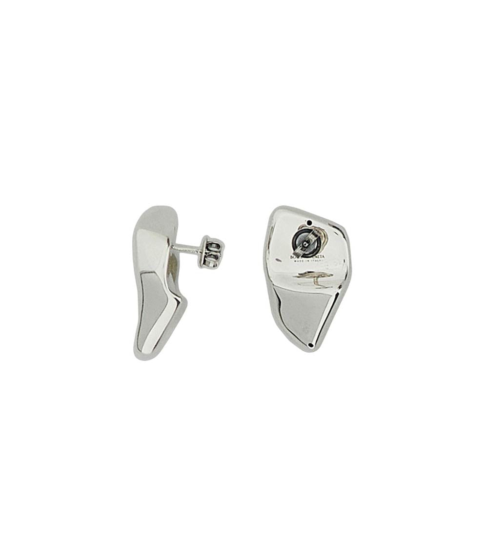 Silver Sculptural Stud Earrings 2