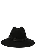 Black Solid Fedora Hat 1