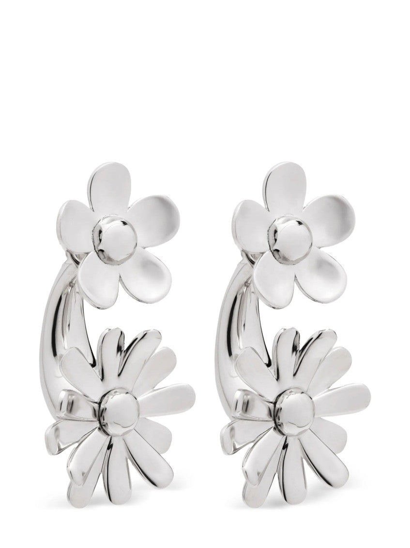 Silver Daisy Drop Earrings 1