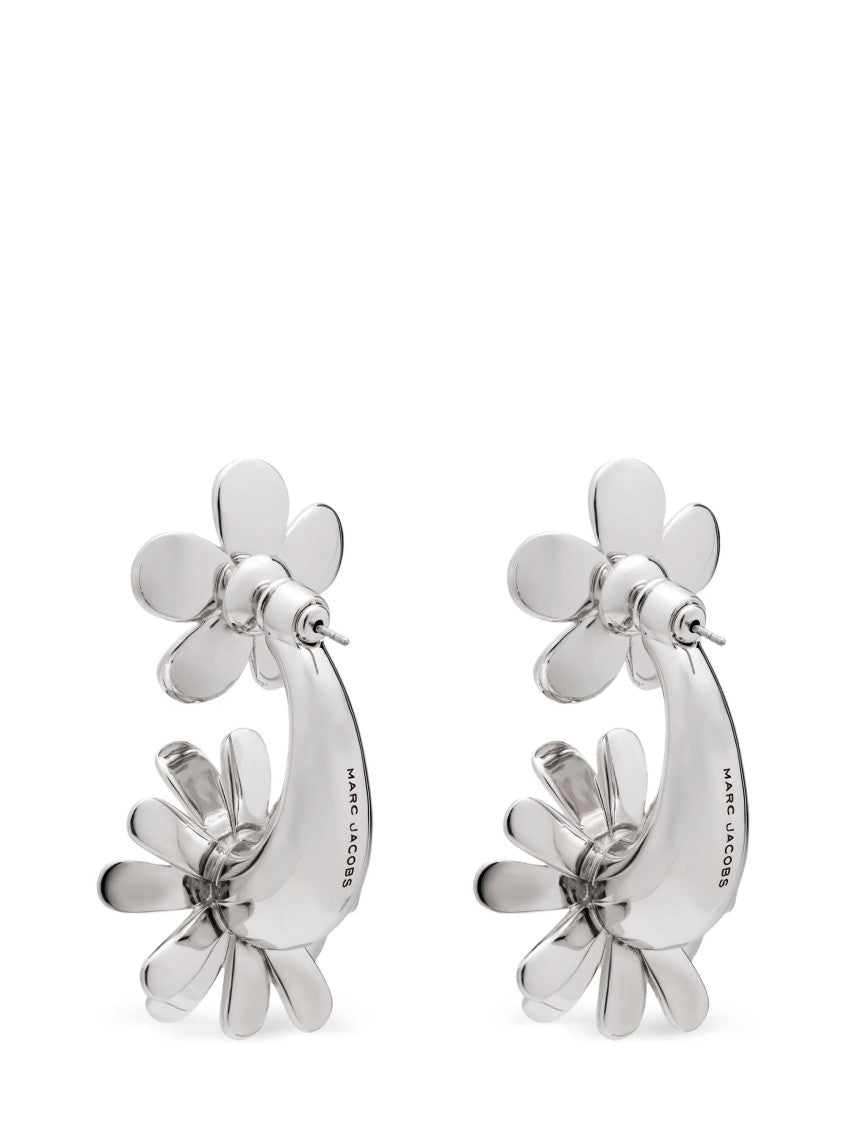 Silver Daisy Drop Earrings 2