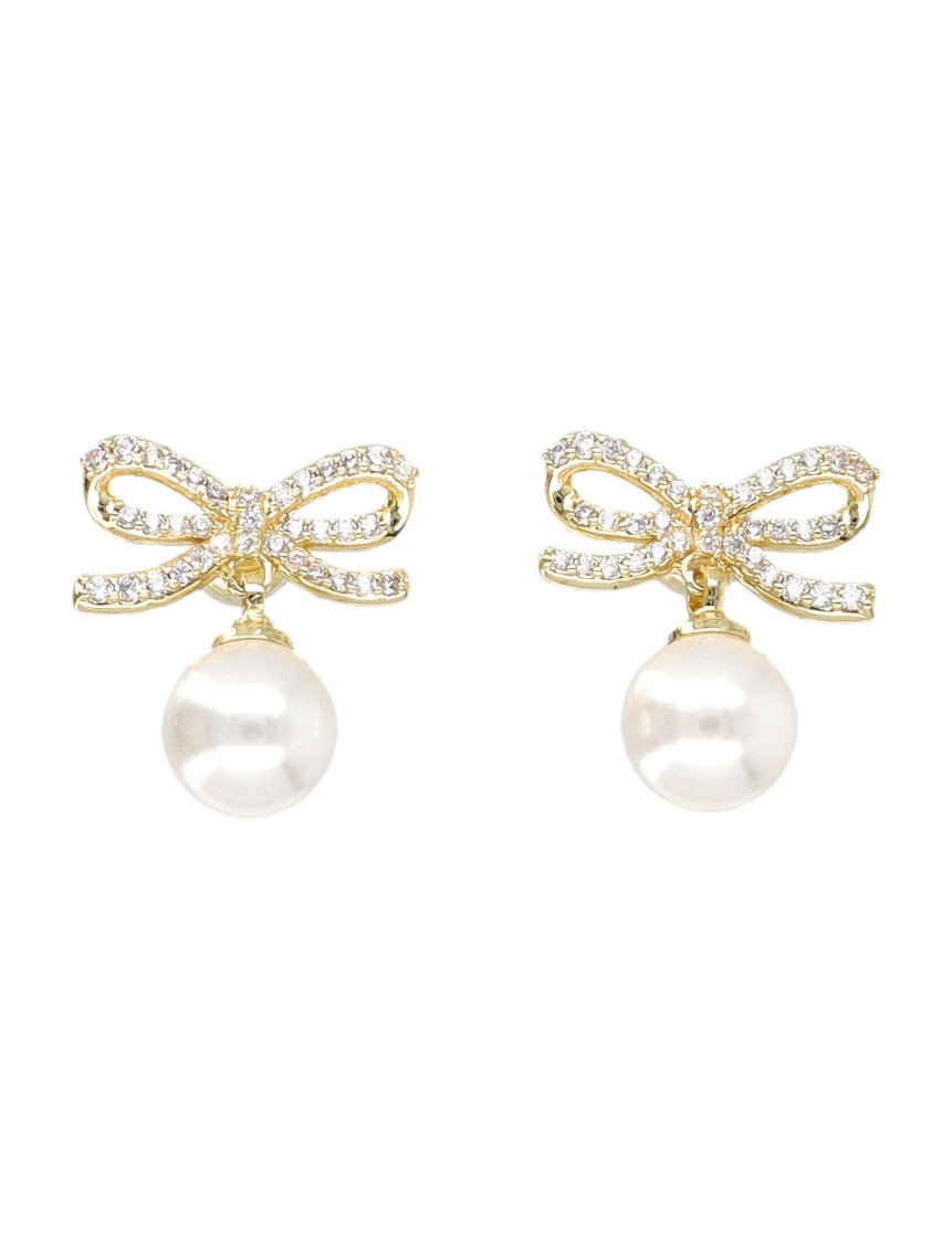 Golden Bow Drop Earrings 1