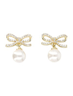 Golden Bow Drop Earrings 1