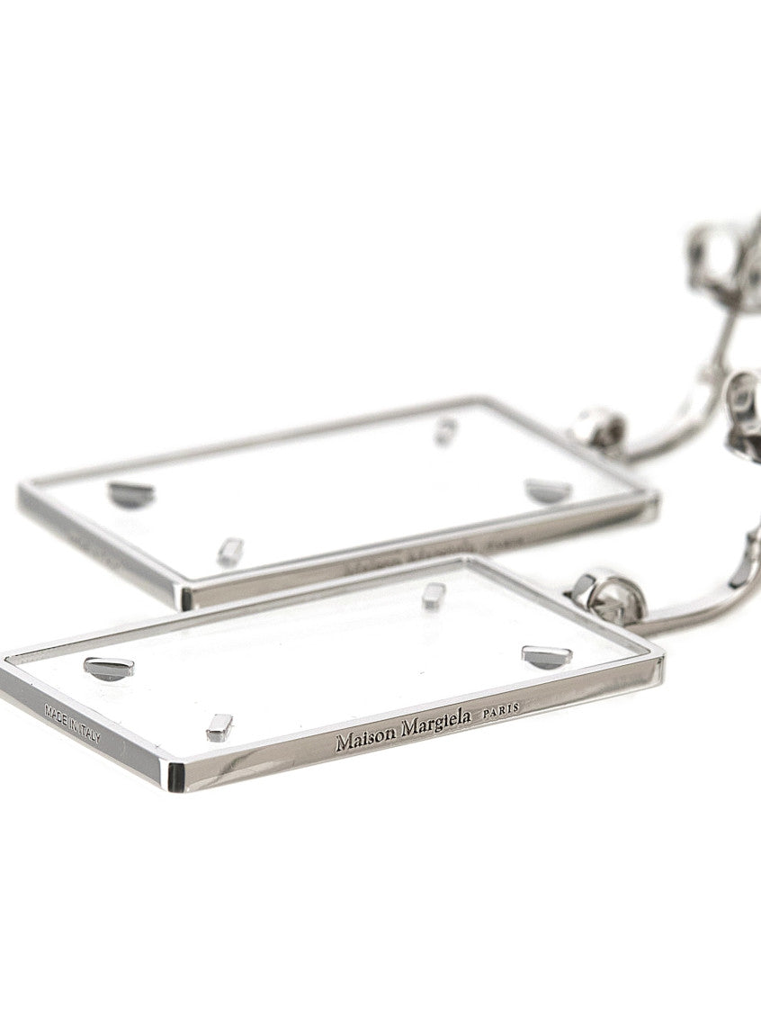 Silver Four Stitches Drop Earrings 3
