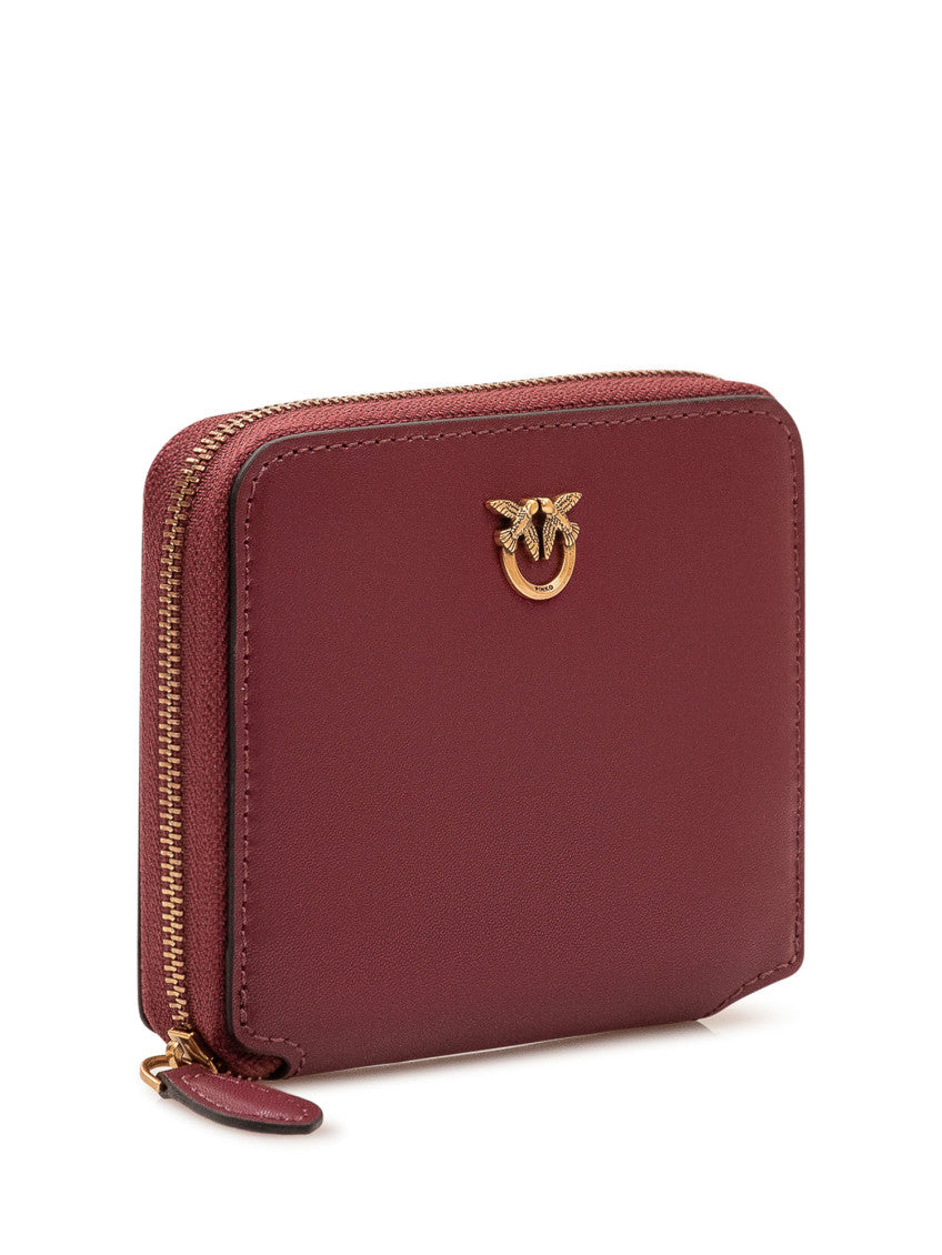 Maroon Love Birds Solid Wallet 2