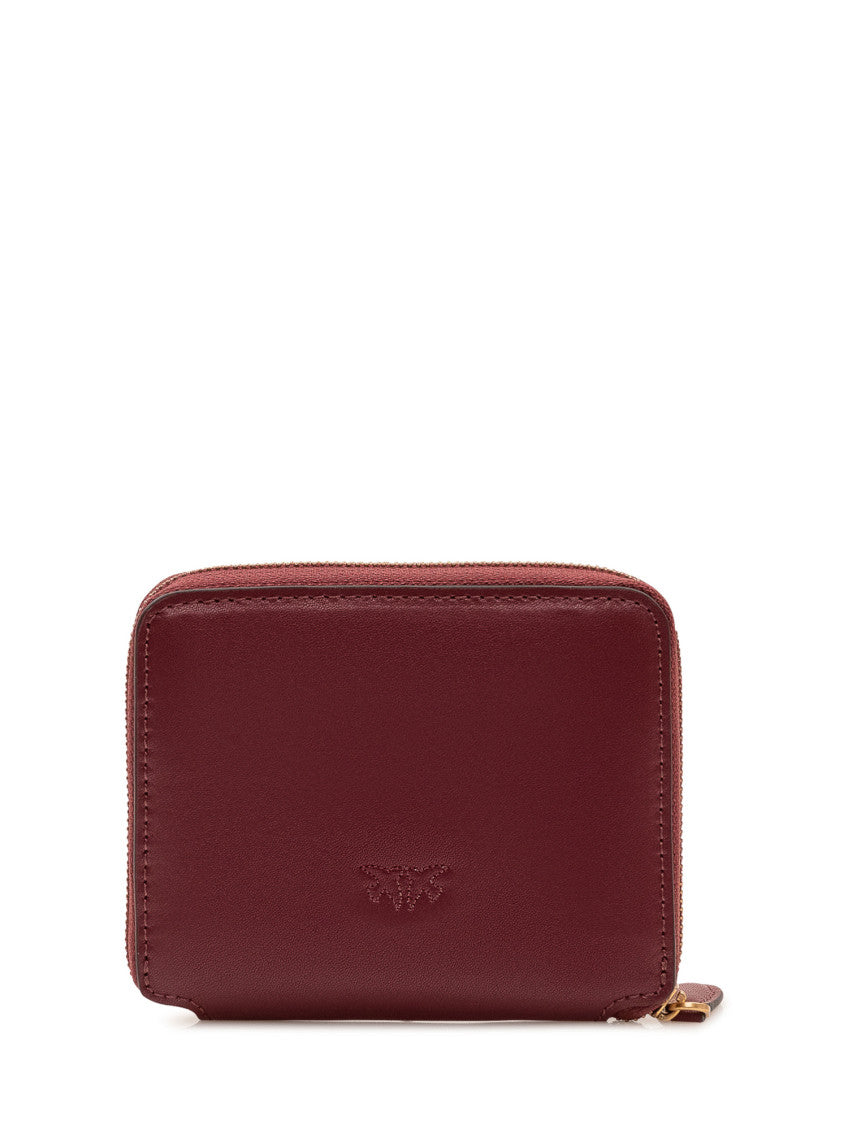 Maroon Love Birds Solid Wallet 3
