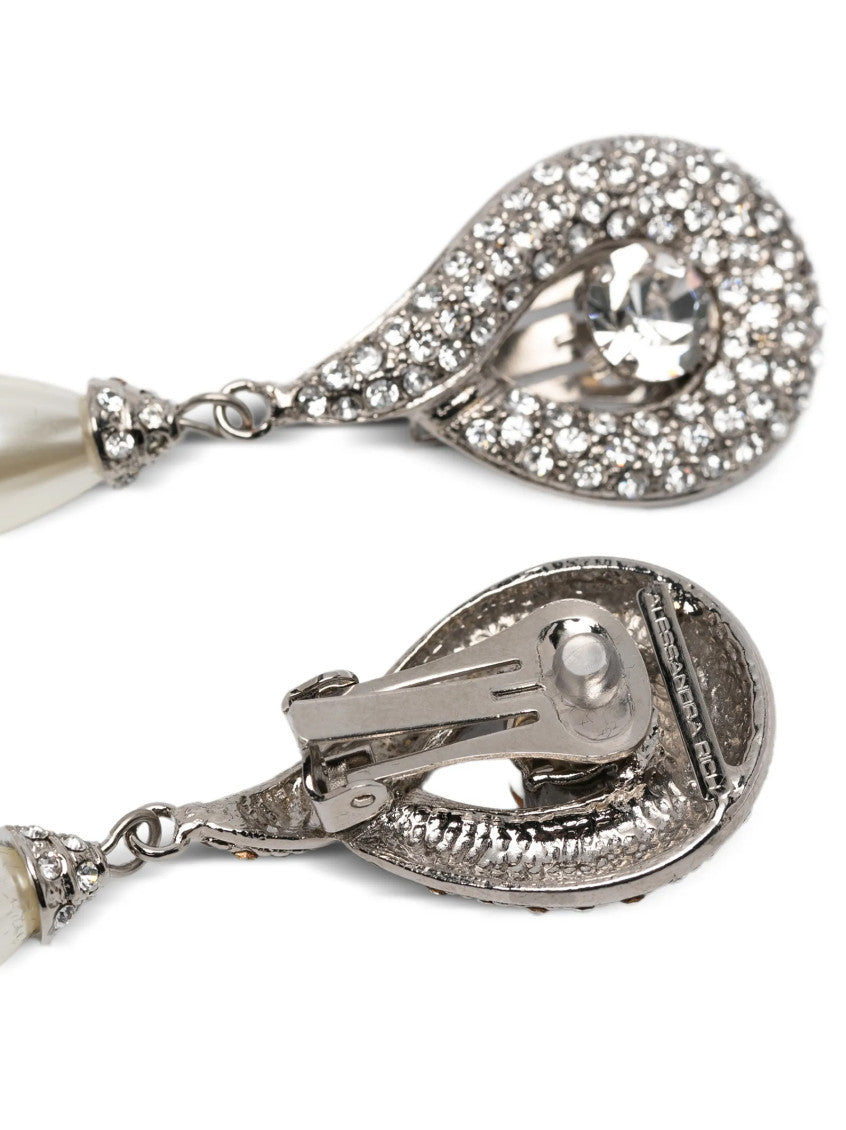 Silver Pearl Drop Earrings 2