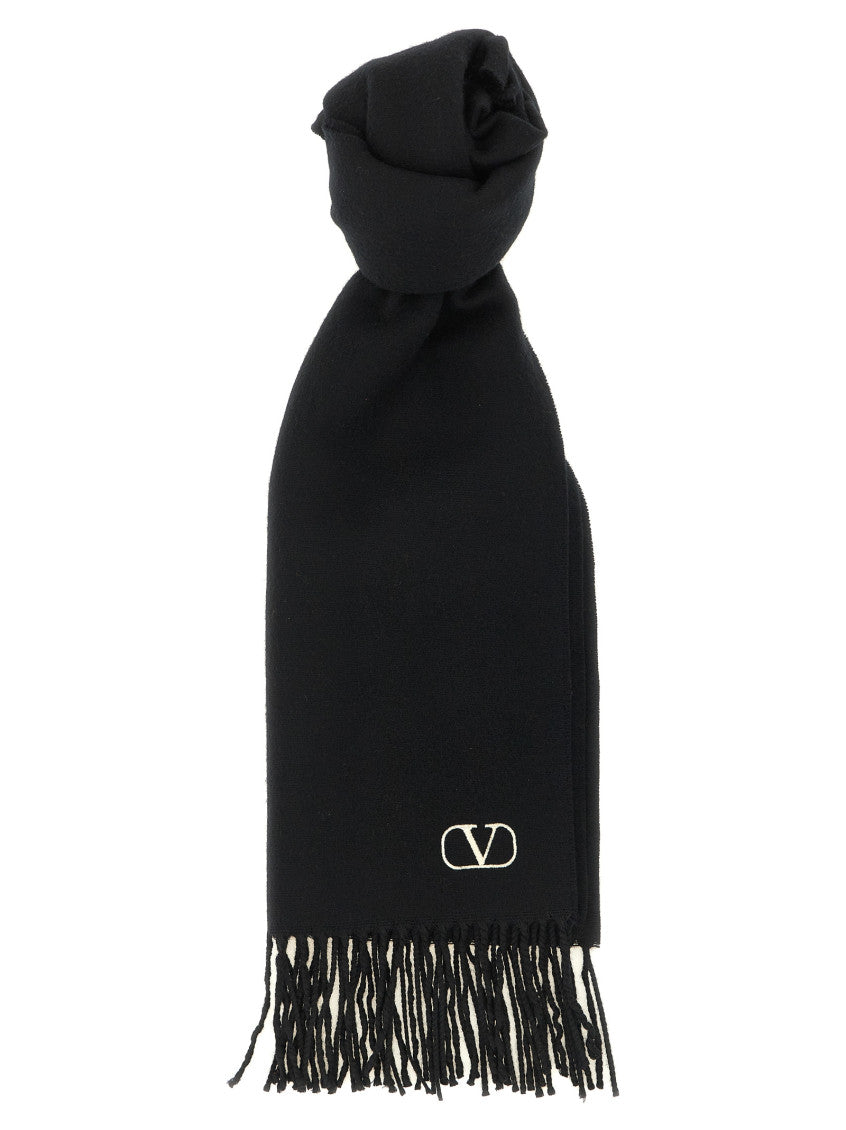 Black VLogo Solid Scarf 1