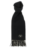 Black VLogo Solid Scarf 1