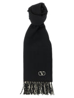 Black VLogo Solid Scarf 1