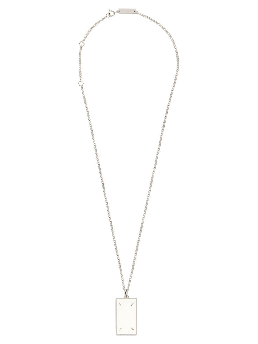 Silver 'Four Stitches' Pendant Necklace 1