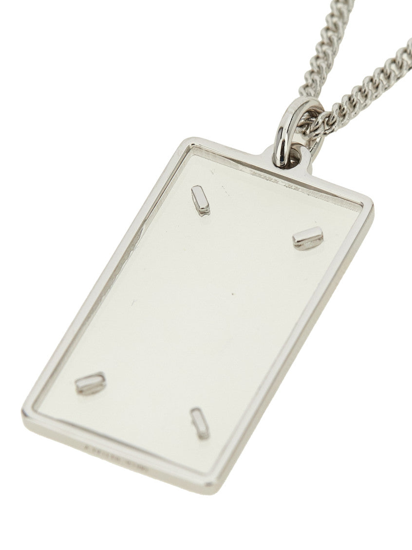 Silver 'Four Stitches' Pendant Necklace 2