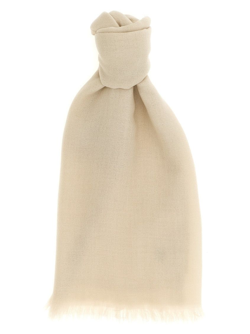 Beige Silk Solid Scarf 1
