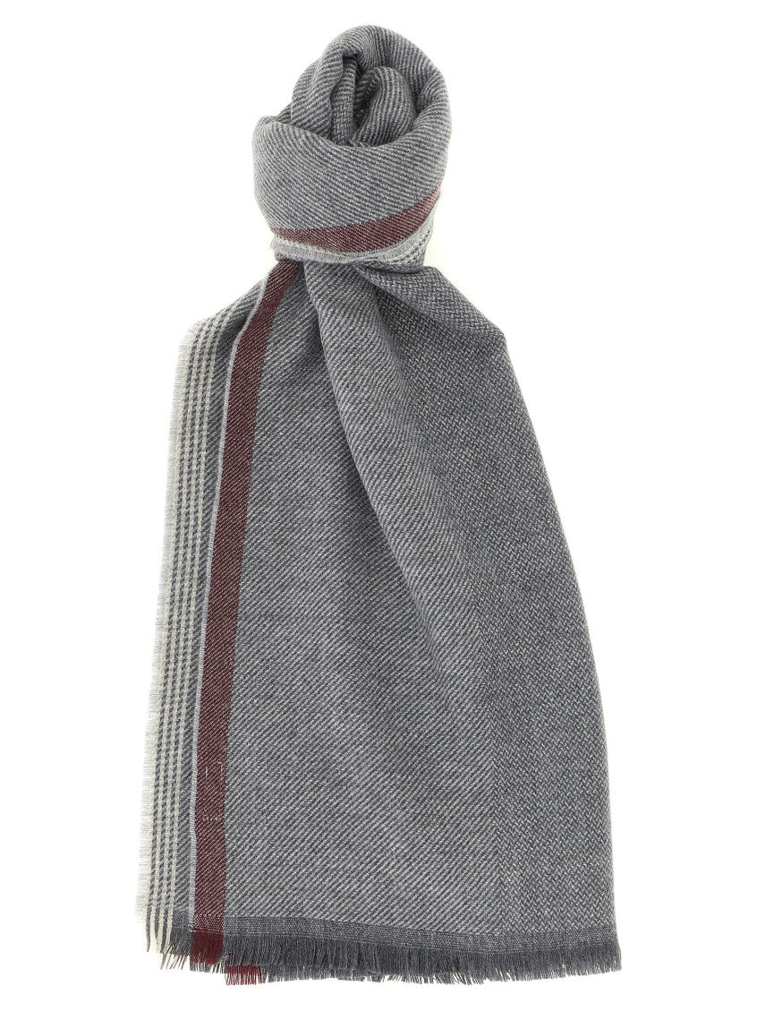 Grey Diagonal Textured Scarf 1