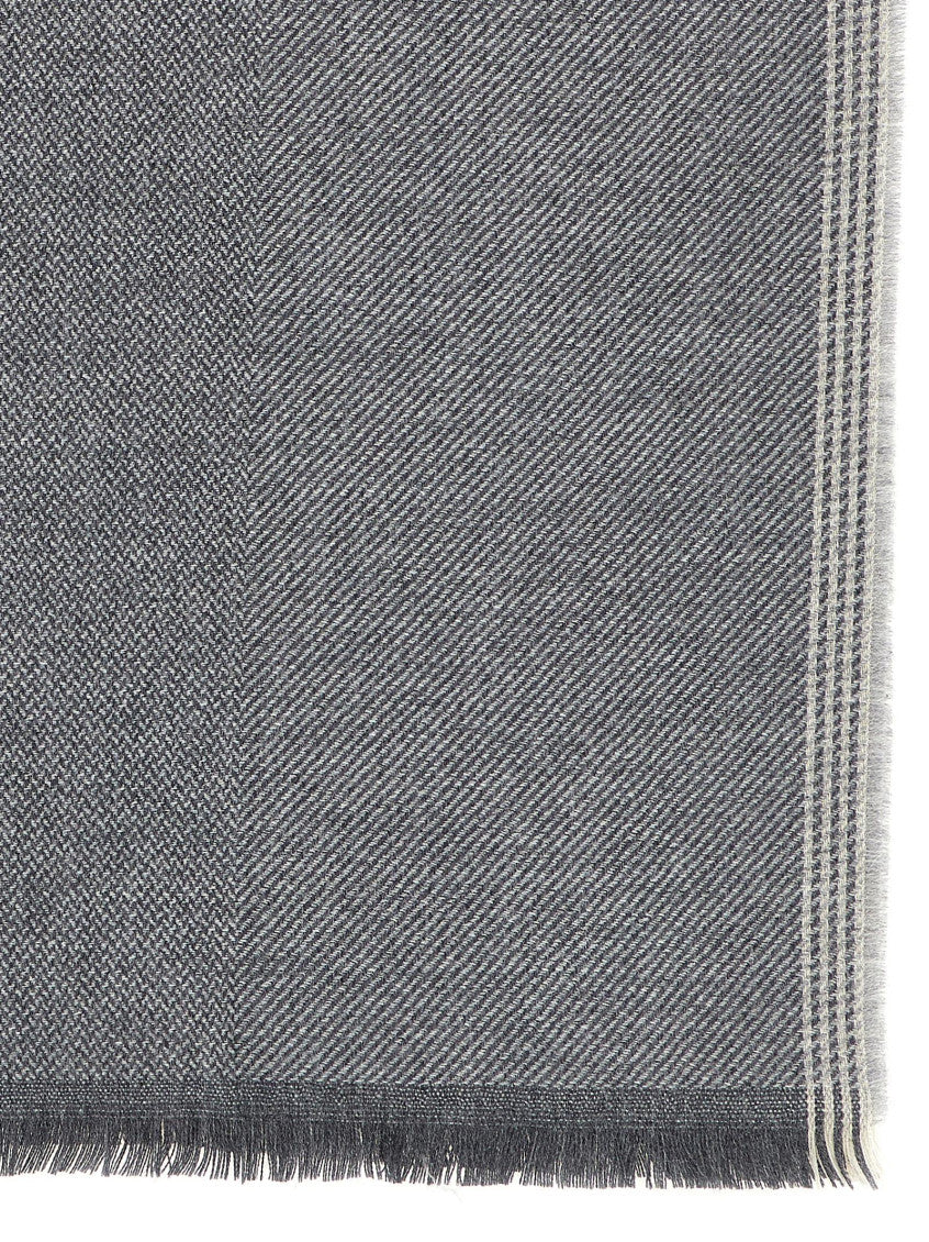Grey Diagonal Textured Scarf 2