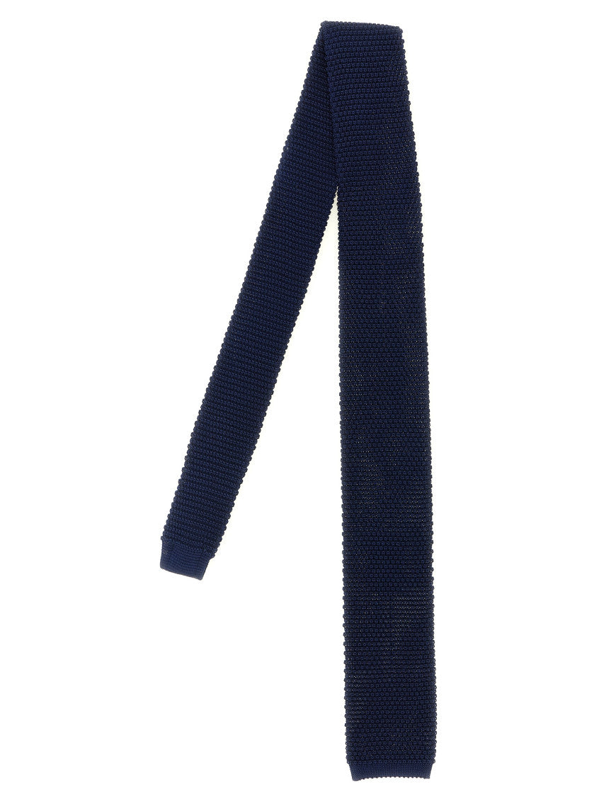 Blue Knit Solid Tie 1