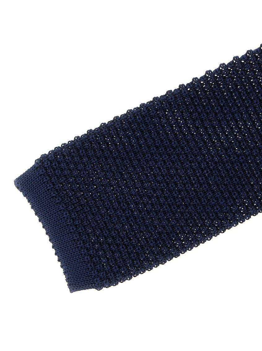 Blue Knit Solid Tie 3