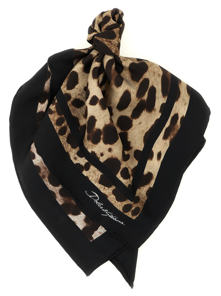 Brown Leopard-print Animal Print Scarf 1