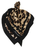 Brown Leopard-print Animal Print Scarf 1