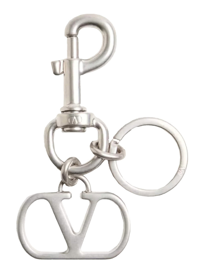 Silver VLogo Charm Keyring 1