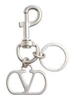 Silver VLogo Charm Keyring 1