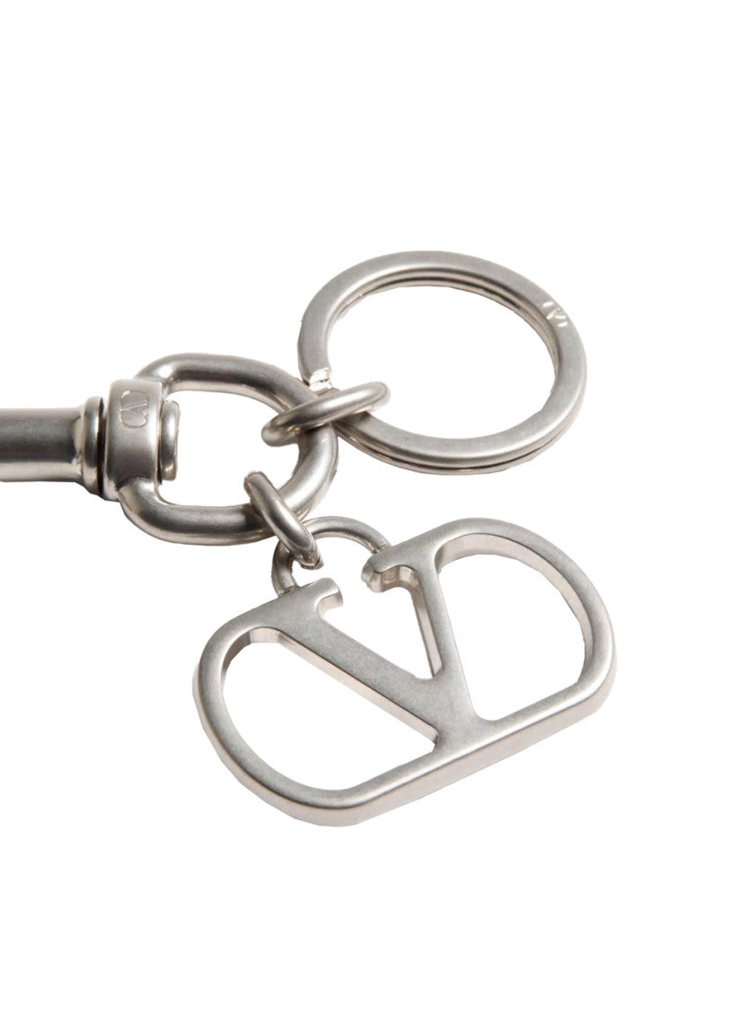 Silver VLogo Charm Keyring 3