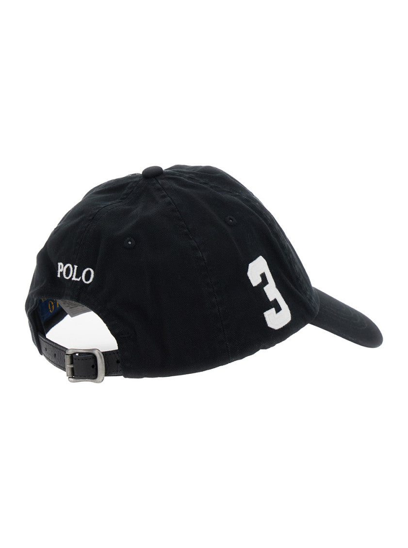 Black Embroidered Logo Baseball Cap 2