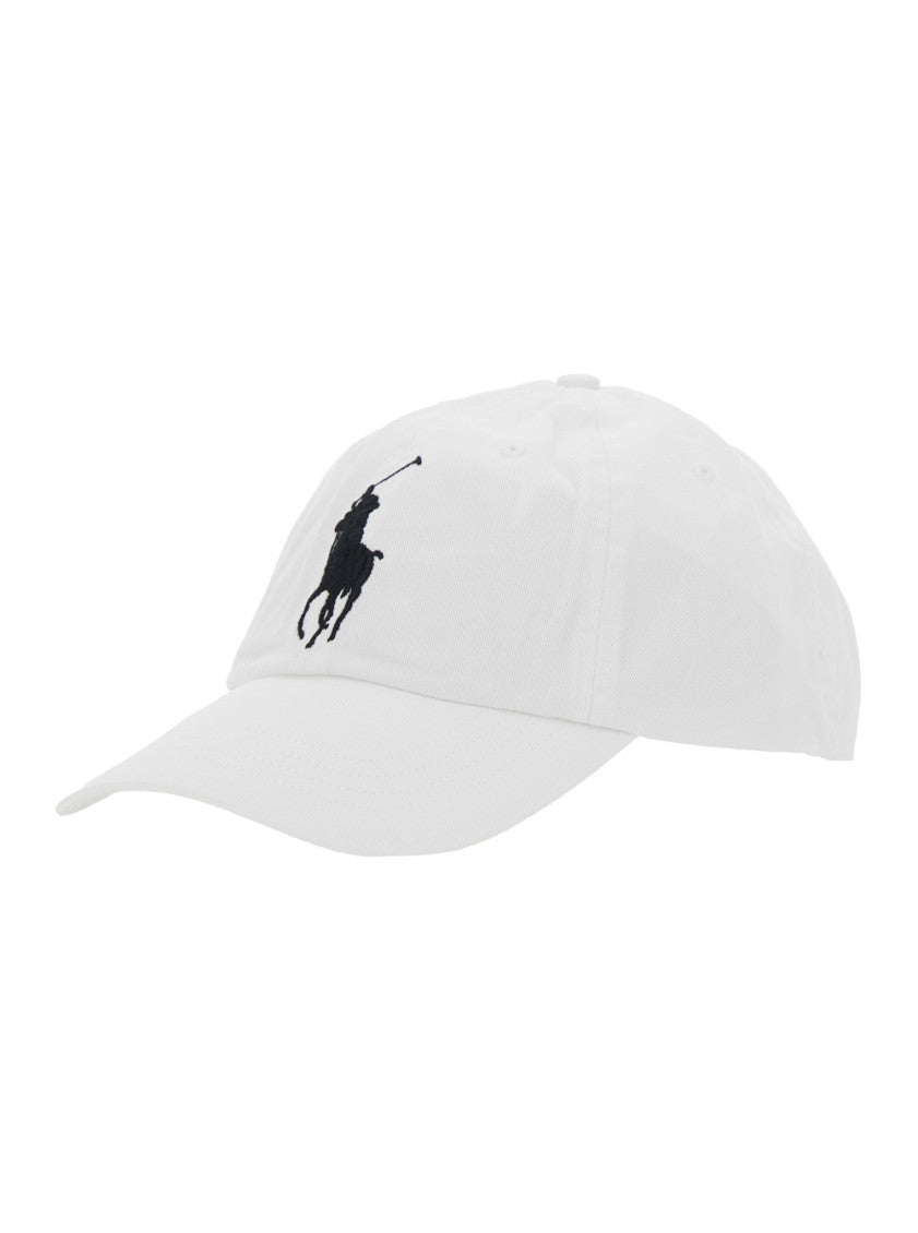 White Embroidered Logo Baseball Cap 1