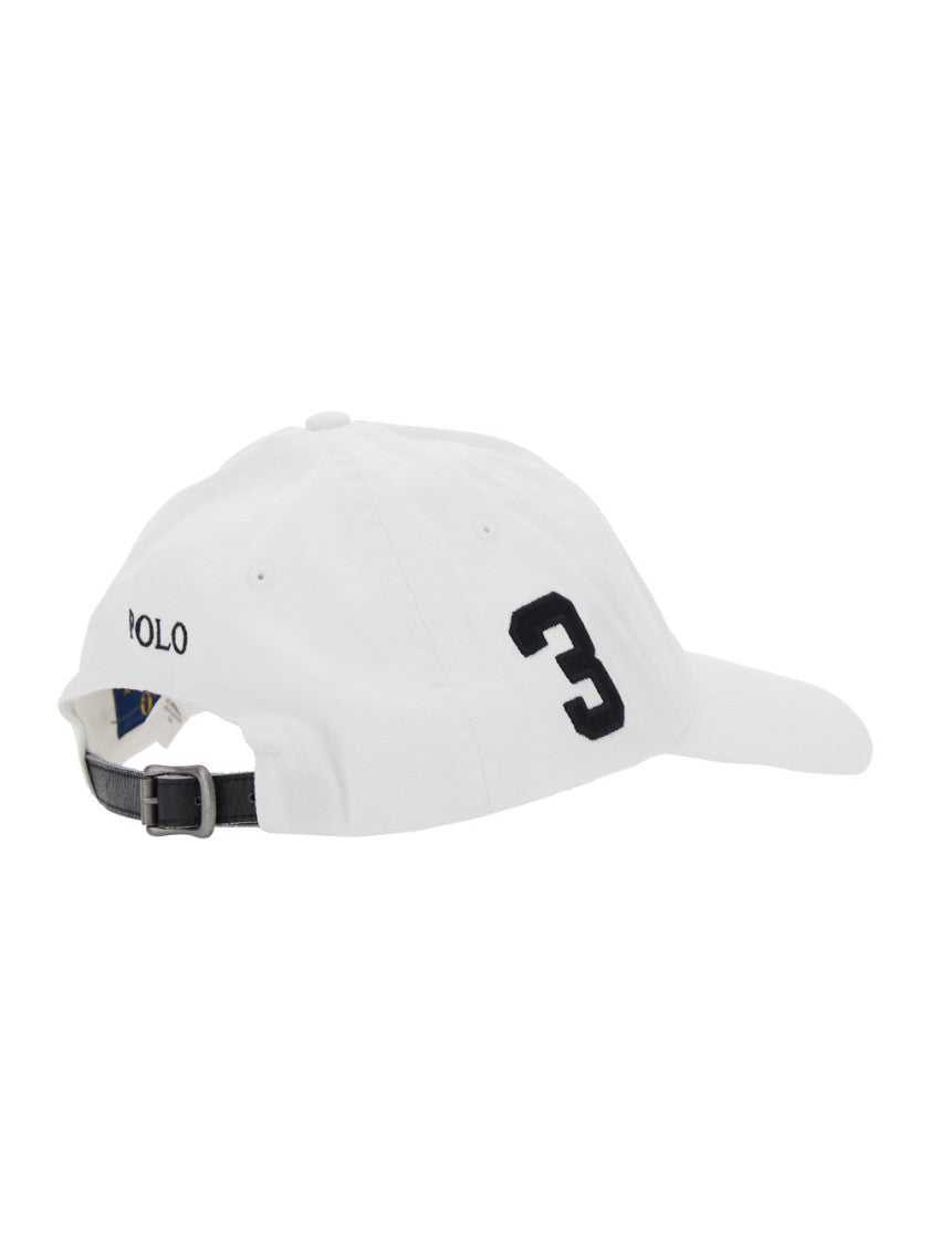 White Embroidered Logo Baseball Cap 2