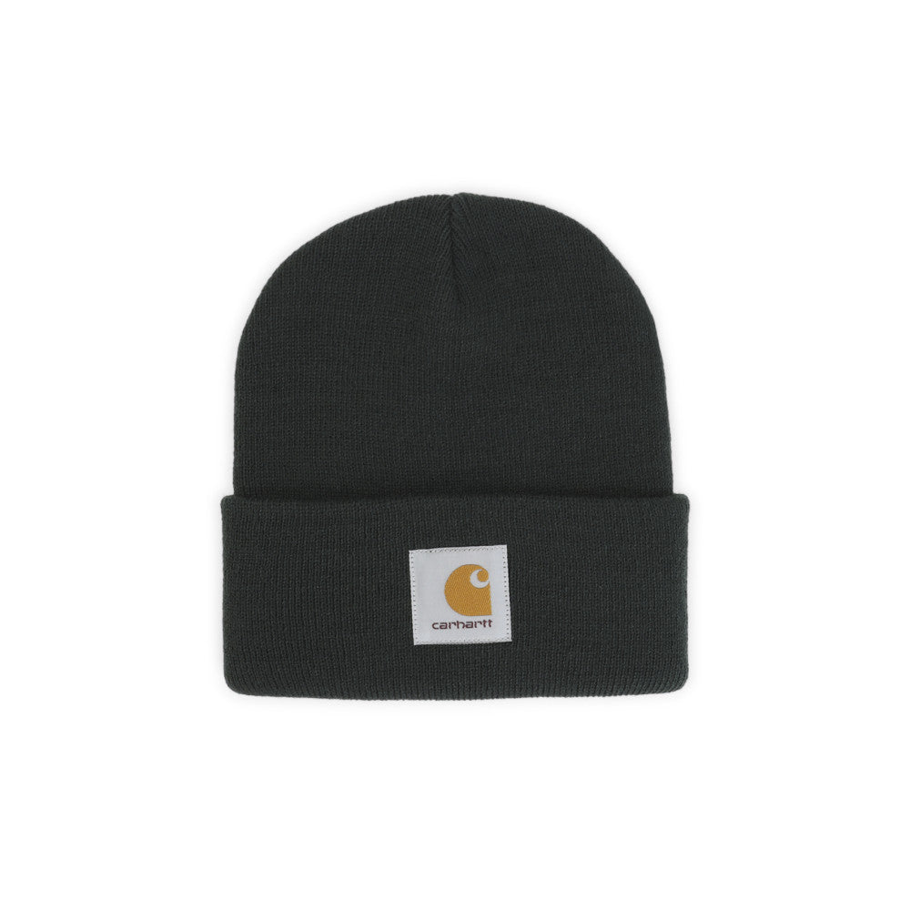 Black Short Watch Logo Beanie Cap 1