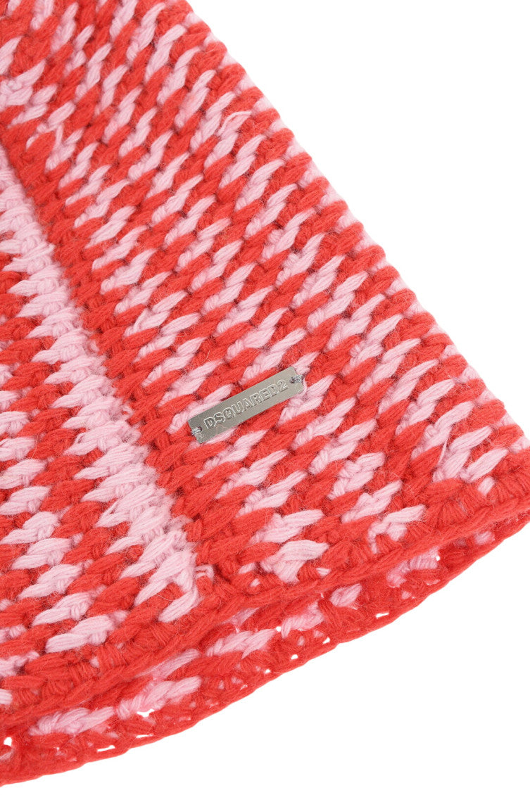 Red Knitted Beanie Cap 2