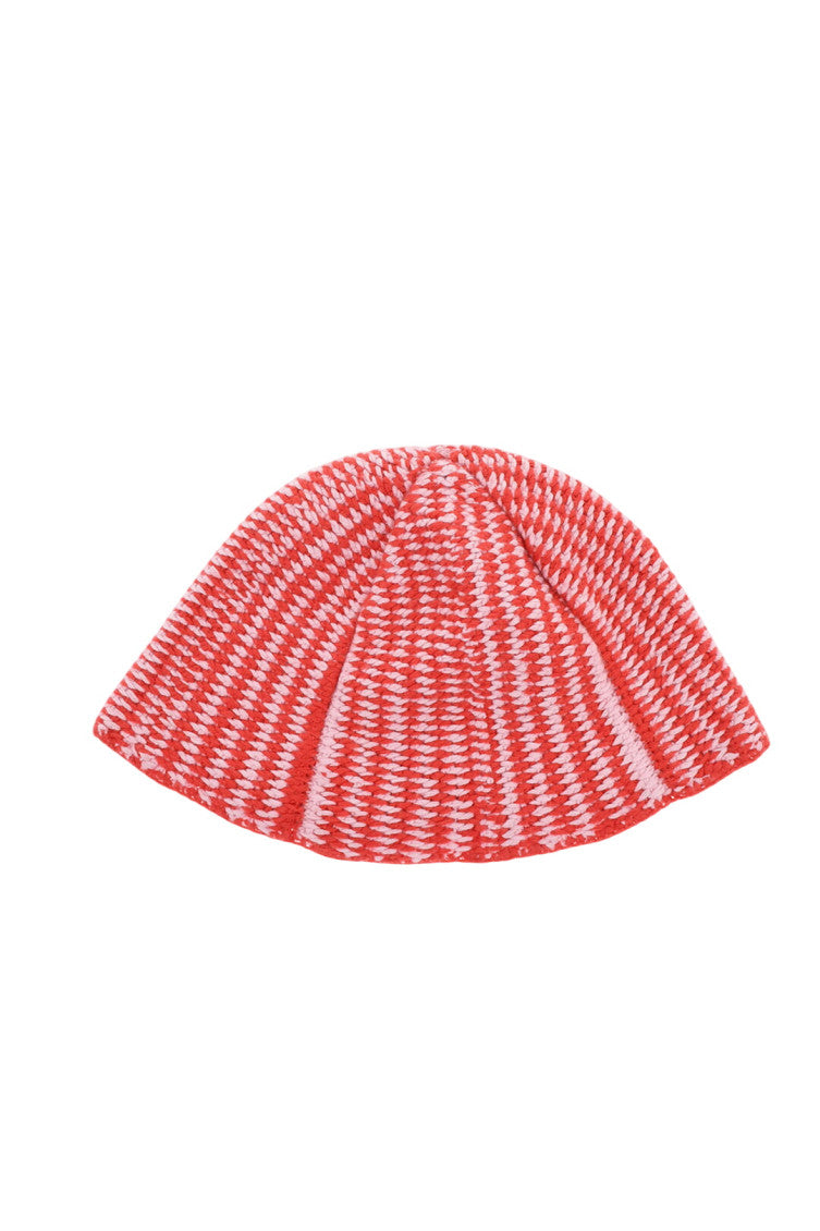Red Knitted Beanie Cap 3