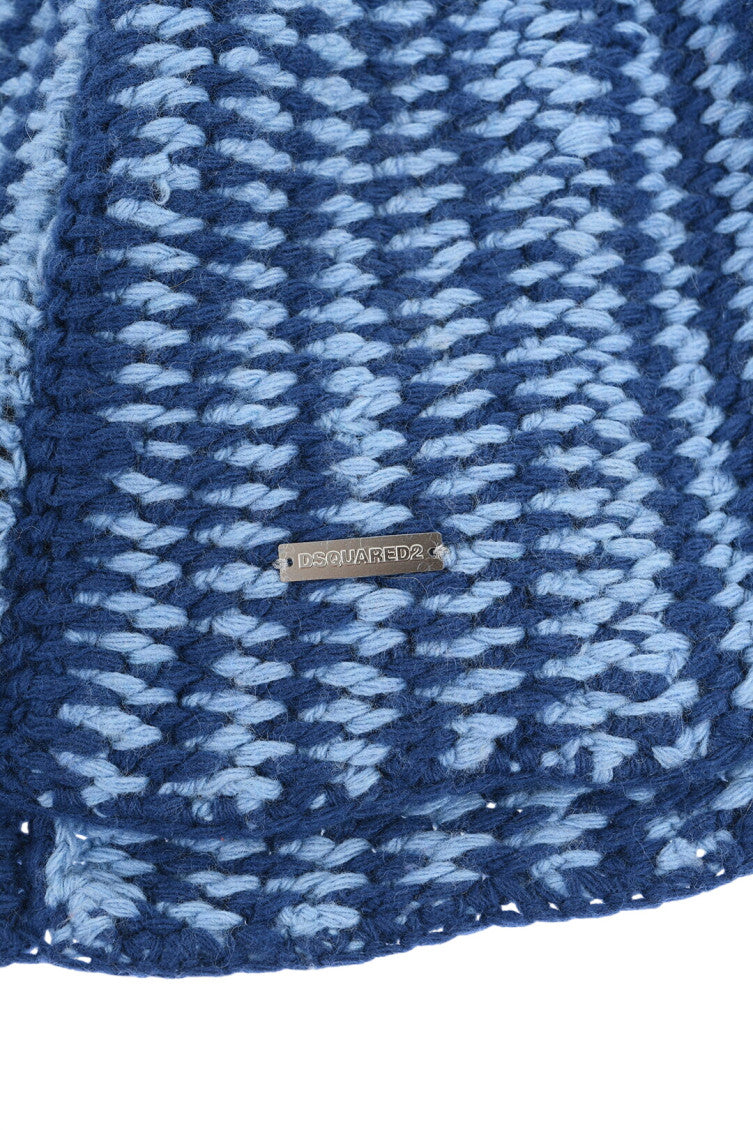 Blue Knitted Beanie Cap 2