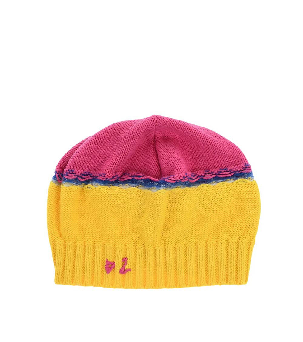 Yellow Embroidered Logo Beanie Cap 1