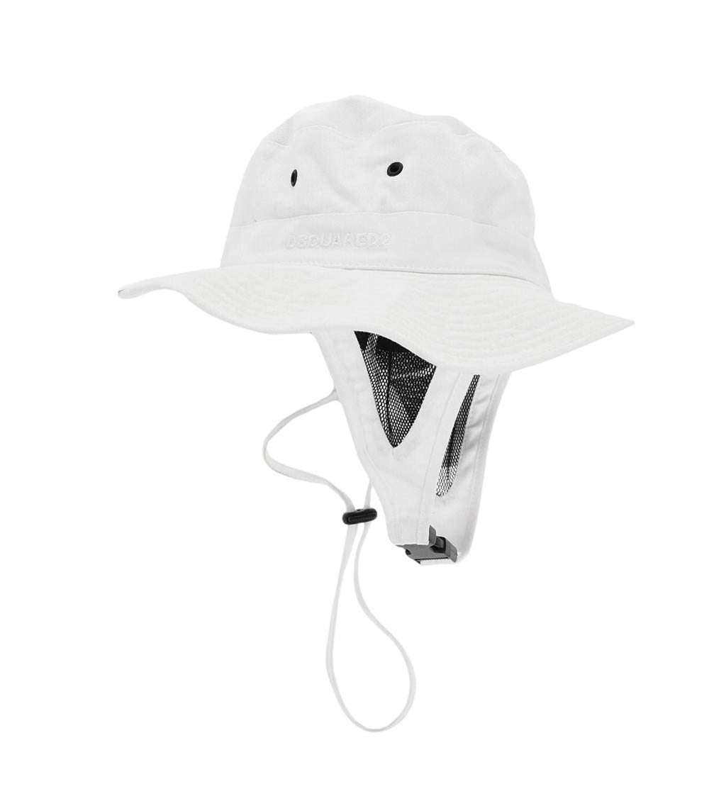 White Solid Bucket Hat 1