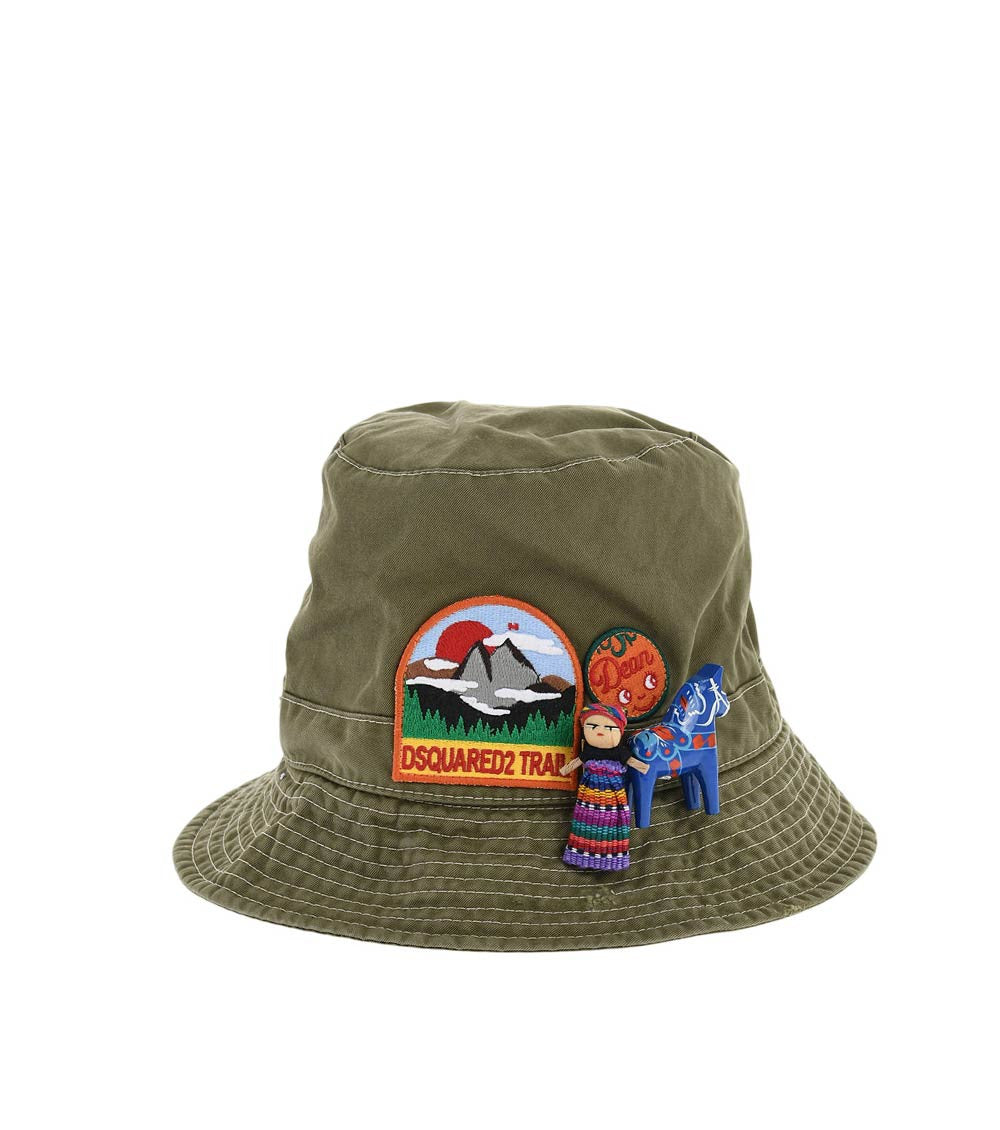Green Embroidered Logo Bucket Hat 1