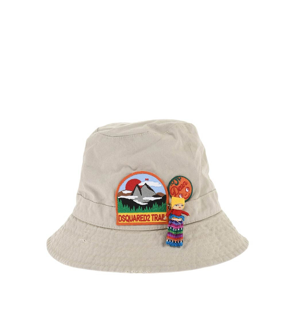 Grey Embroidered Logo Bucket Hat 1