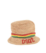 Beige Woven Bucket Hat 1
