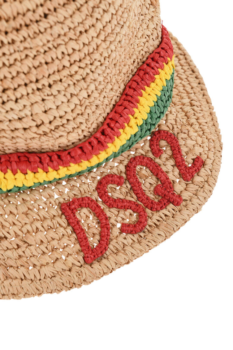 Beige Woven Bucket Hat 2