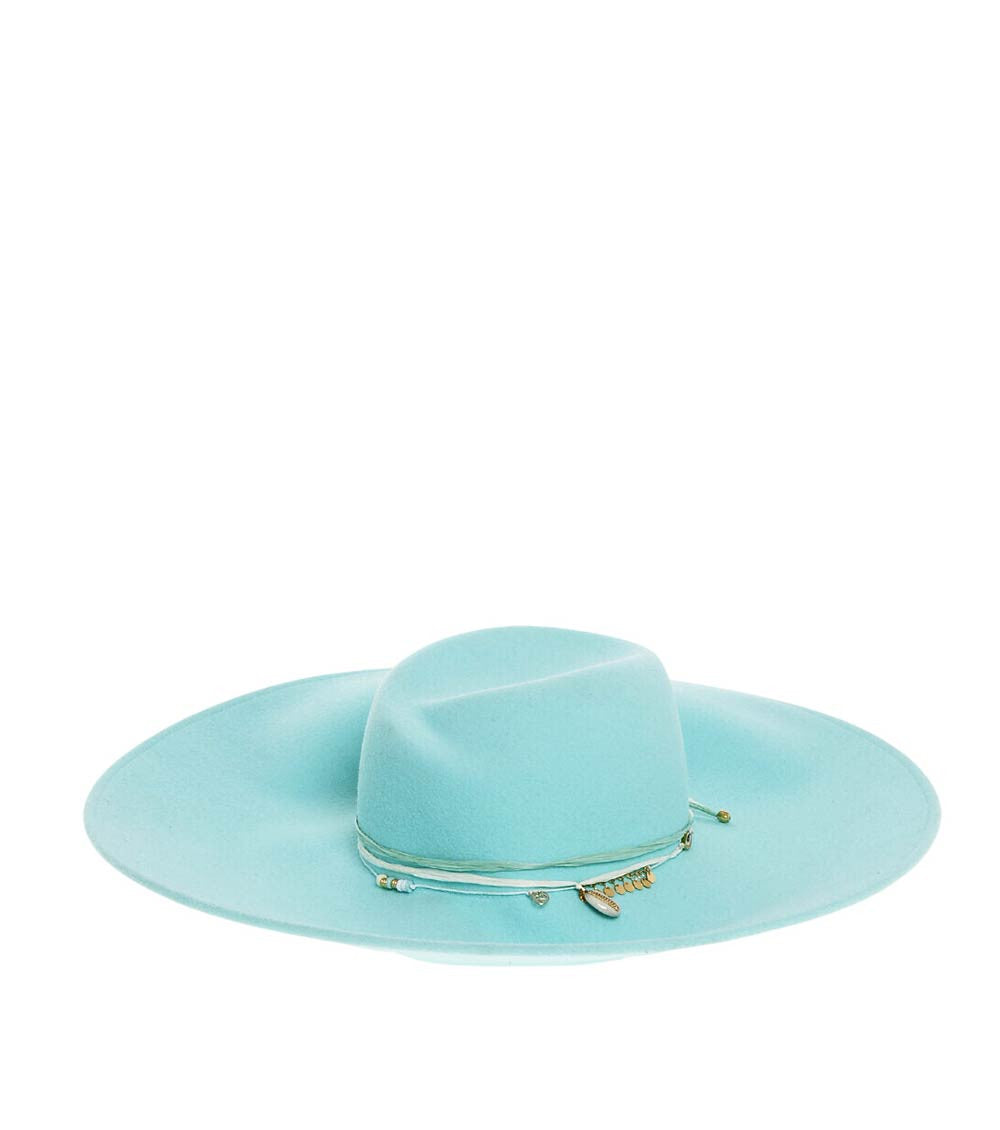 Sky Blue Solid Fedora Hat 1