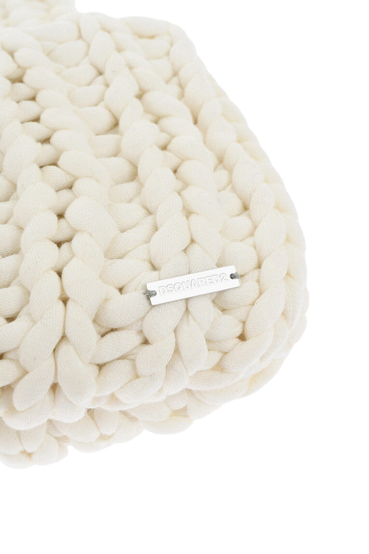 White Knitted Beanie Cap 2