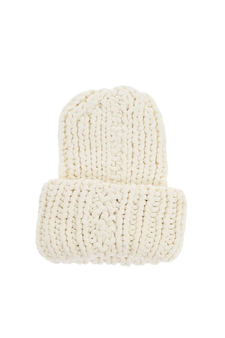 White Knitted Beanie Cap 3
